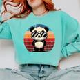 Retro Panda In Sunglasses BBQ Pool Party Panda Comfort Colors Sweatshirt Chalky Mint