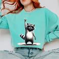 Retro Raccoon Rock Music Sweatshirt - Unisex Comfort & Style Chalky Mint