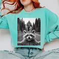 Scared Raccoon & Sasquatch Sweatshirt - Unisex Comfort Colors Chalky Mint