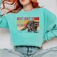 Street Cat Sweatshirt for Raccoon Lovers | Funny Hoodies for Comfort Chalky Mint