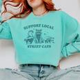 Street Cat Vintage Sweatshirt - Comfort Colors - Support Local Wildlife Chalky Mint Street Cat Vintage Sweatshirt - Comfort Colors - Support Local Wildlife Chalky Mint
