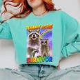 Tummy Ache Survivor Raccoon | Small Comfort Colors Sweatshirt Chalky Mint