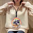Adopt A Street Animal Oversized Sweatshirt - Vintage Style Half Zip Sand