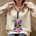 Even Baddies Get Saddies Raccoon Oddly Specific Meme Half Zip Oversized Sweatshirt Sand