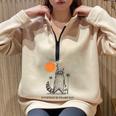 Everyday Is Trash Day Retro 90s Sunset Raccoon Trash Panda Half Zip Oversized Sweatshirt Sand