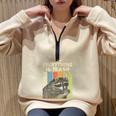 Everything Is Trash Retro Raccoon Lover Camping Half Zip Oversized Sweatshirt Sand