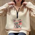 Feral Raccoon Summer Half Zip Oversized Sweatshirt | Vacation Vibes Sand