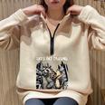Let's Get Trashed Half-Zip Sweatshirt - Fun Drink Theme Sand