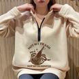 Not My Trash Not My Dumpster Sarcastic Raccoon Half Zip Oversized Sweatshirt Sand