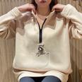 Pocket Raccoon Half-Zip Oversized Sweatshirt | Unisex Casual Wear Sand
