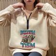 Raccoon Autism Awareness Half Zip Oversized Unisex Sweatshirt Sand