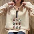 Raccoon Christmas Pajama Sweatshirt - Cozy Oversized Half Zip Decor Sand