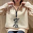 Raccoon Cowboy Meme Half-Zip Sweatshirt for Men & Women Sand