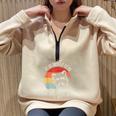 Raccoon Graphic | Vintage Half Zip Oversized Sweatshirt Unisex Sand