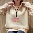 Raccoon Half Zip Oversized Sweatshirt - Cozy Everyday Style Sand