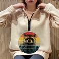 Raccoon Half Zip Oversized Sweatshirt - Cozy Unisex Style Sand