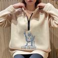 Raccoon Halloween Half Zip Sweatshirt - Feminine Oversized Style Sand