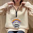 Raccoon LGBTQ Pride Sweatshirt - Rainbow Oversized Half Zip Sand