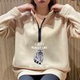 Raccoon Love Half Zip Oversized Sweatshirt - Cozy Gift Sand