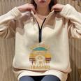 Raccoon Lovers Cozy Half Zip Sweatshirt - Fun Party Animal Theme Sand