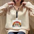 Raccoon Lover's Vintage Retro Half Zip Oversized Sweatshirt Sand