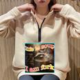 Raccoon Meme Half-Zip Sweatshirt - Oddly Specific, Life Is Soup Sand