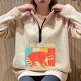Raccoon For Men Women Raccoon Lover Introvert Half Zip Oversized Sweatshirt Sand