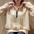 Raccoon Print Chemistry Elements Sweatshirt - Oversized Half Zip, Unisex Sand