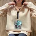 Raccoon Shirt 3 Racoons Howling At Moon Weird Cursed Half Zip Oversized Sweatshirt Sand