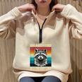 Raccoon Vintage Retro Sweatshirt | Unisex Half Zip Oversized Apparel Sand