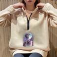 Rats Howling At The Moon Shirt Rat Half Zip Oversized Sweatshirt Sand