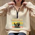 Retro Angry Raccoon Half Zip Oversized Sweatshirt | Fun Streetwear Sand