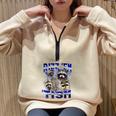 Rizz Autistic Raccoon Half-Zip Oversized Sweatshirt | Fun Meme Gift Sand