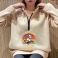 I Can Show You Some Trash Raccoon Vintage Lovers Half Zip Oversized Sweatshirt Sand