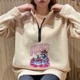 Strawberry Jams Raccoon Half Zip Oversized Unisex Sweatshirt Sand