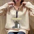 Team Trash Animals Half Zip Oversized Sweatshirt | Fun & Cozy Sand