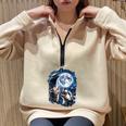 Three Opossum Raccoon Skunk Moon Howling Animal Meme Half Zip Oversized Sweatshirt Sand