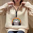 Trash Can Not Trash Can't Raccoon Trash Panda Half Zip Oversized Sweatshirt Sand