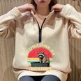 Trash Panda Enthusiast Sweatshirt - Oversized Half-Zip for Raccoon Lovers Sand