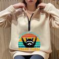 Trash Panda Raccoon Oversized Half Zip Sweatshirt - Fun & Stylish Sand