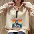 Vintage Raccoon Half-Zip Sweatshirt – Unisex Oversized Fun Sand