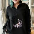 Cute Feral Panda Raccoon Costume | Oversized Half-Zip Unisex Sweatshirt Black