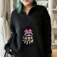 Cute Raccoon Half-Zip Sweatshirt - Oversized & Colorful - Cool Casual Vibe Black