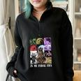 Feral Raccoon Meme Half-Zip Oversized Unisex Sweatshirt Black