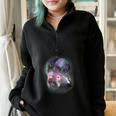 Ferret Moon Howl Oversized Half-Zip Sweatshirt - Cozy Unisex Style Black