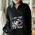 Live Fast Eat Trash Sweatshirt - Cotton Blend Oversized for Adults Black