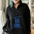 Moody Raccoon Half Zip Sweatshirt - Oversized Comfort for Fun Black