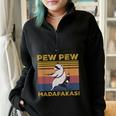 Pew Pew Raccoon Lover Sweatshirt - Vintage Retro Half Zip Black