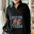 Raccoon Autism Awareness Half Zip Oversized Unisex Sweatshirt Black