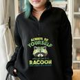 Raccoon Half Zip Oversized Sweatshirt - Cozy Unisex Layer Black